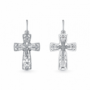 Крест из серебра литье с фианитом