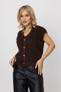 Жилет из льна 7-44 махагон