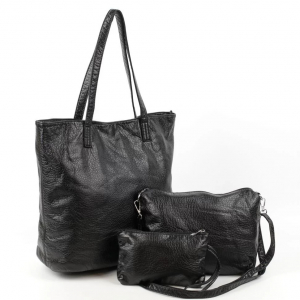 Женская мягкая сумка шоппер с двумя косметичками из эко кожи 0106-1