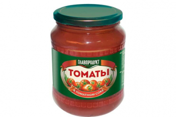 Томаты неочищенные в томатном соке «Главпродукт», 680 г