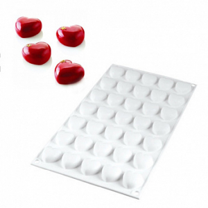 Форма для муссовых десертов Сердца MLoves 35 ячеек, Silikolove
