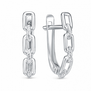 Серьги родированные серебро 925*