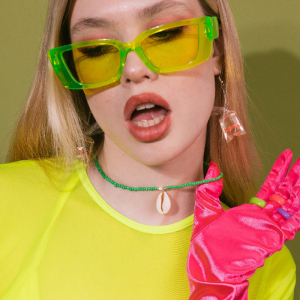 Чокер «Ракушка», цвет бело-зелёный в золоте, 42 см