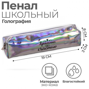 Пенал мягкий 1 отделение, 80 х 190 х 30 мм, кожзам зеркальный 