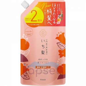 Ichikami Double Moisturizing Care Shampoo Шампунь для интенсивного увлажнения поврежденных волос, аромат абрикоса и горной вишни, сменная упаковка, 660 мл