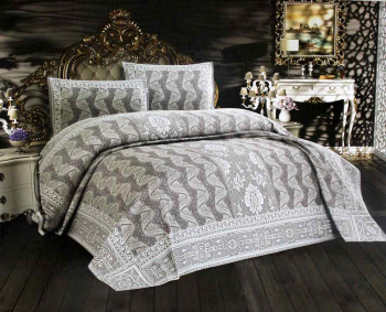 Покрывало EFOR гобеленовое двухстороннее HELIN с наволочками кофейный (vizon)