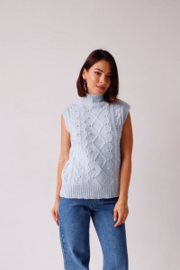 11771 Жилет вязаный голубой