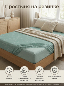 Простыня на резинке Акварель сатин