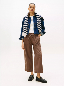 Herringbone Twill Wide-Leg Pant