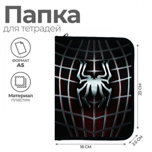 Папка для тетрадей А5, 180 х 230 х 25 мм, молния вокруг, пластиковая 0.5, ПМ-А5-04 Calligrata 