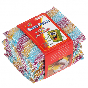 Губка для посуды 4 штуки 8,5х11,5х1,7см, поролон/ПВХ, металлизированная 