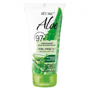 Гель-уход для лица,рук и тела 7в1  ALOE увлажнение упругость и эластичность сок алоэ вера BITЭКС