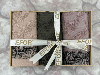 Набор салфеток EFOR (Sikel)  из 3 шт хлопок (30*50) махра BEGONYA модель 1