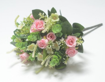 Искусственные цветы, Ветка в букете бутон розы 10 веток (1010237)