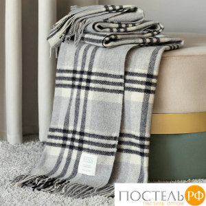 Estia  СТАТТЕ Плед черн-сер 150х200/10х2 см, 1 пр, 100% шерсть , 350 гр/м2