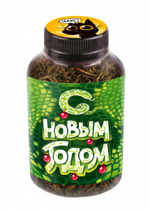 Баночка чая, НГ. БАНКА ИЗ ЗМЕИНОЙ КОЖИ, чай чёрный крупнолистовой,60 г., TM Prod.Art