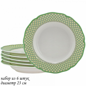109-085 Набор из 6 глубоких тарелок 23см ФРУКТОВЫЙ САД  в под.уп.(х6)Фарфор