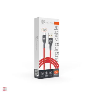 Кабель для зарядки Smart Micro USB, 1м, 3A, Быстрая зарядка QC 3.0, тканевая оплетка, красный