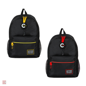 Рюкзак 43x29x15см, 1отд., 4карм., нашивки, декор шнурком, черный, 2 цвета