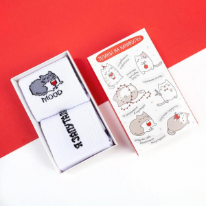 Носки женские новогодние KAFTAN «Киса» размер 36-39 (23-25 см), набор 2 пары