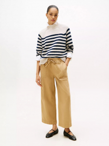 Herringbone Twill Wide-Leg Pant