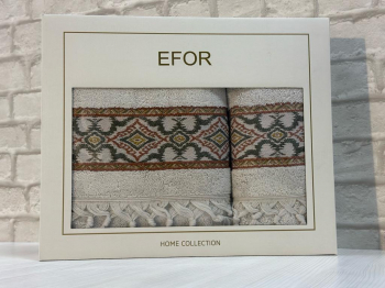Набро полотенец EFOR из 2-х предметов (50*90.70*140) модель орнамент (бежевый) BEJ