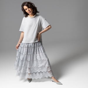 Платье комбинированное с кружевом, Откровенный шик