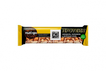 «Nut&Go», батончик Protein, миндаль с карамелью и морской солью, 40 г (упаковка 18 шт)
