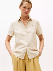 Short-Sleeve Linen-Blend Shirt