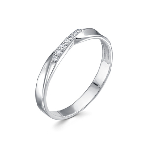 Кольцо с фианитом родированное серебро 925*