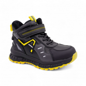 Ботинки на меху 1830-3-3 черн/желт