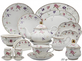 105-192 Чайно-столовый сервиз 88пр.ФЛОРЕНС в под.уп.(х0,5)Фарфор