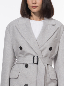 Полупальто из меланжевой шерстяной ткани