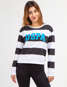 LONG SLEEVE CROPPED STRIPE PULLOVER