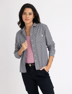 LONG SLEEVE RELAXED STRIPE POPLIN SHIRT