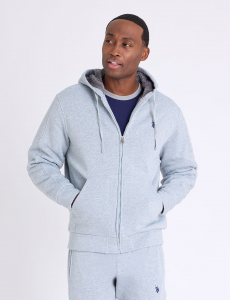 EMBOSSED LOGO SHERPA HOODIE