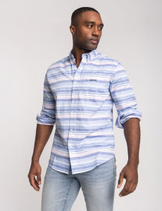 LONG SLEEVE SLUB POPLIN WITH DOBBY SHIRT