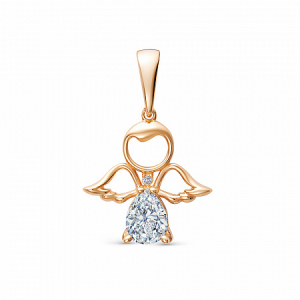 Подвеска с фианитом позолоченная серебро 925*
