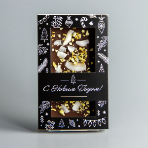 Тёмный шоколад с манго и кокосом, новогодняя коробочка #8