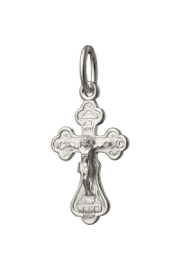 083.55 крест из серебра штампованный белый