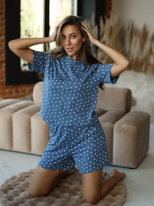 Пижама домашний костюм с шортами и футболкой, Арт. В-004