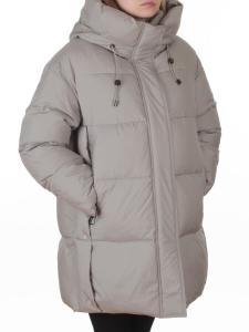 8888 LT. GRAY/GREEN Куртка зимняя женская оверсайз (200 гр. холлофайбер)