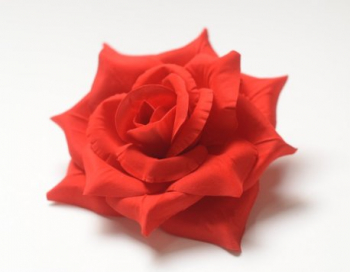 Искусственные цветы, Голова розы бархатная крупная для ветки, венка красный