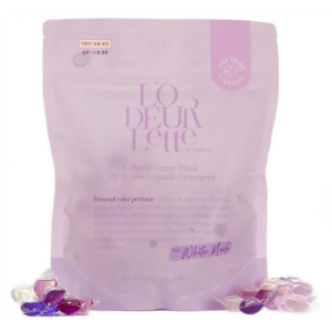 LODEURLETTE Капсулы для стирки белья с ароматом белого мускуса / In England Colorfit Grace Musk All in One Capsule Detergent, 17 г x 30