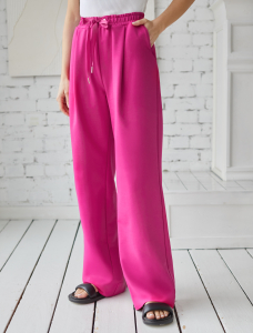 Свободные брюки из тонкого премиального футера с эластаном