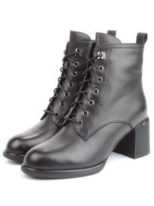 04-M3-2274 BLACK Ботинки зимние женские (натуральная кожа, натуральный мех)