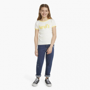 Ribbed Ringer Logo Top Big Girls S-xl