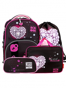 Рюкзак школьный 37?28?12 см, эргономичная спинка, Across 194