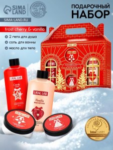 Новогодний подарочный набор косметики: гель для душа 2 шт., соль и масло для душа, URAL LAB