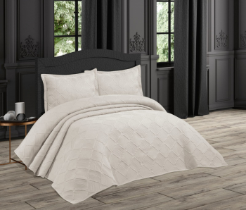 Покрывало EFOR гобеленовое двухстороннее DORA  (240*260) c наволочками кремовый KREM